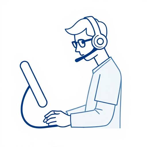 Accessibility icon depicting a person using assistive technology.
